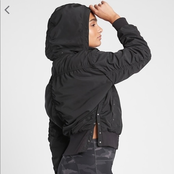 Blouson Bomber Femme Athleta Point Reyes Noir - Taille S - Résistant à L'eau - Neuf Avec étiquettes